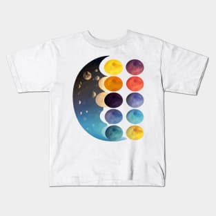 Lunar Phases Unveiled - Embrace the Dance of the Moon Kids T-Shirt